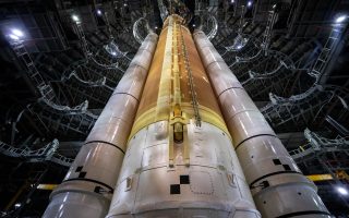 NASA’s Artemis II SLS (Space Launch System) rocket and Orion spacecraft