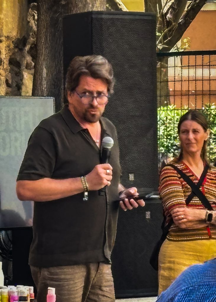 Dave Edwards and Helen Edwards during the Democracy is Dead event