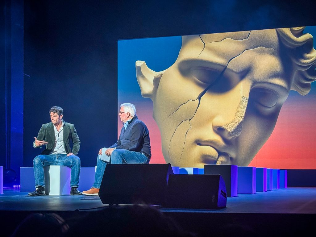 Luke Kemp speaking at the World Beautiful Business Forum