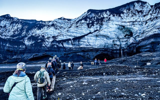 Tour group at the Katla Ice Cave, Iceland