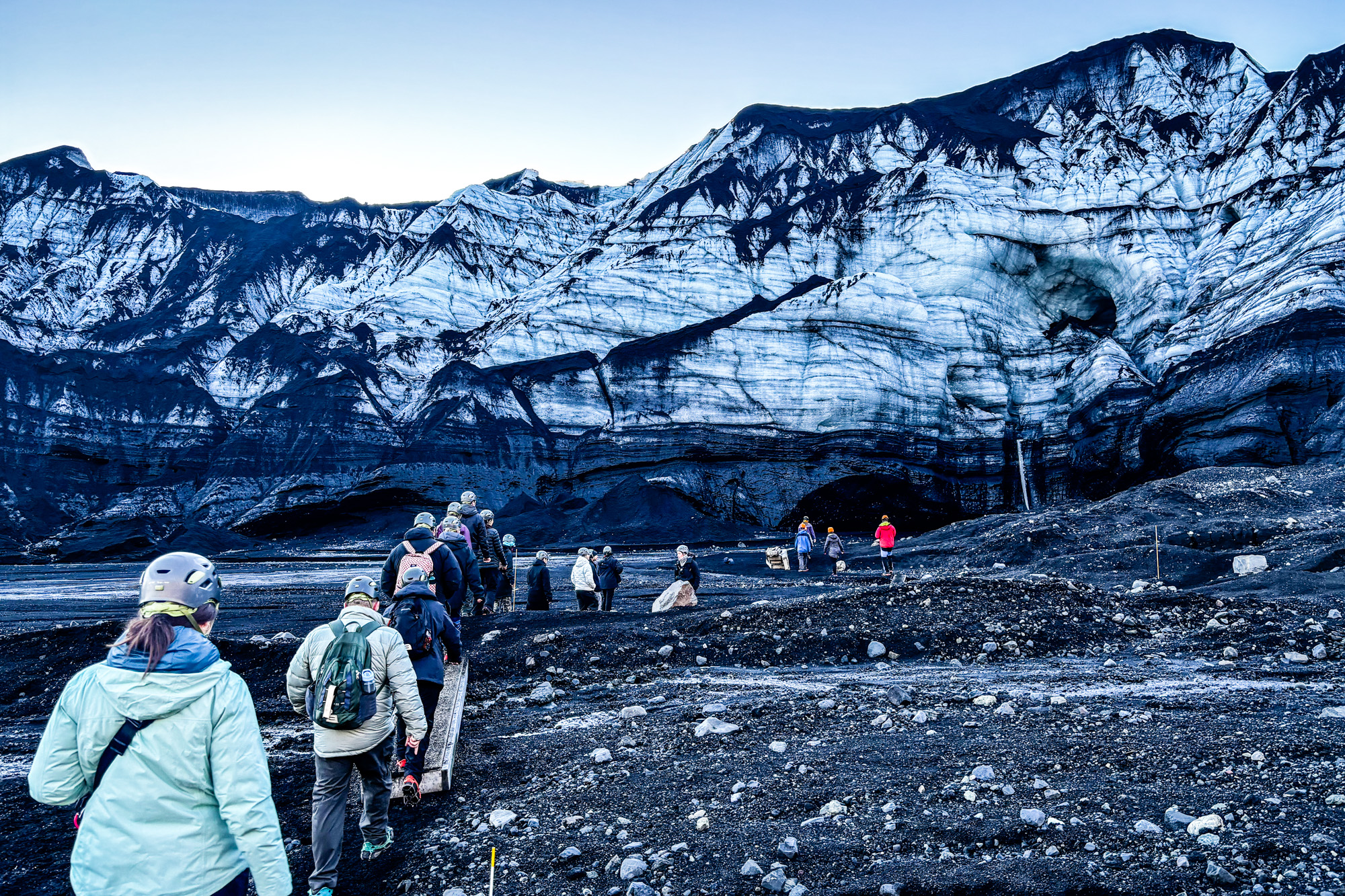 Tour group at the Katla Ice Cave, Iceland